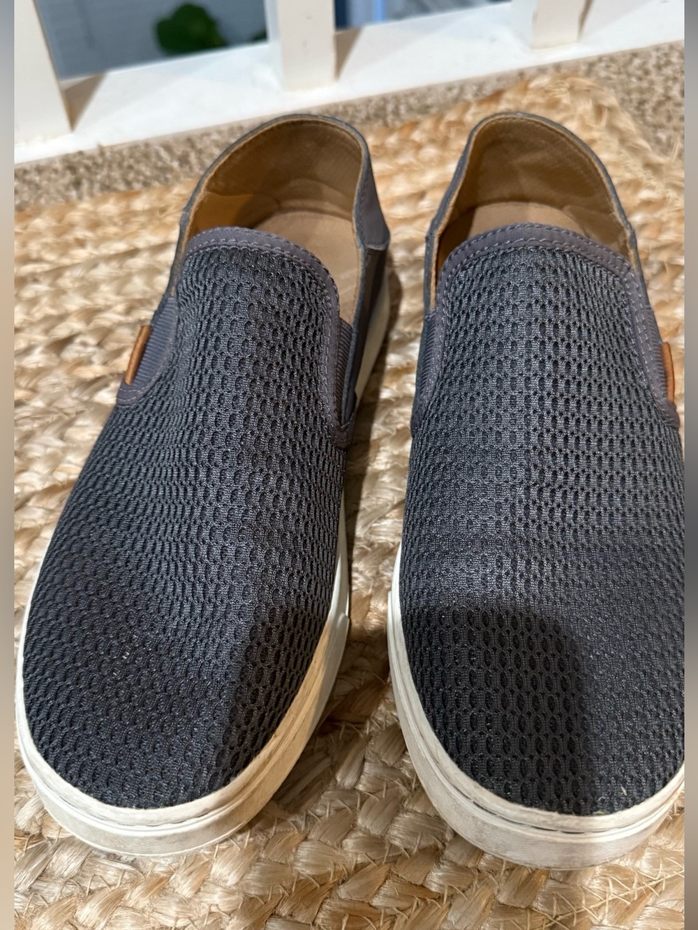 OluKai Women's Slip-On Mesh Loafers - Charcoal
